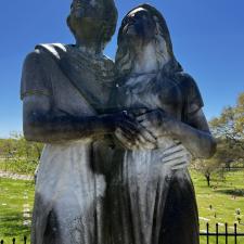 Jesus-Monument-cleaning-in-Memorial-Park-South-Flowery-Branch-GA 0